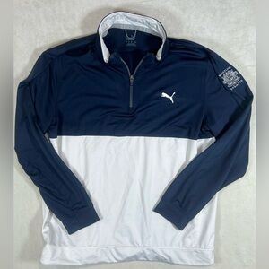 Puma Whistling Straights Size Large Two-Tone Navy and White Windbreaker